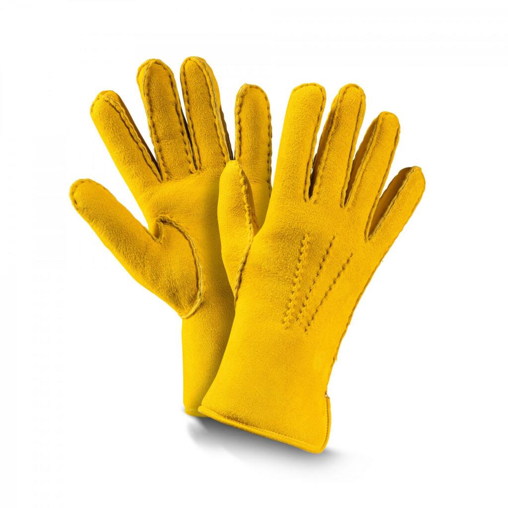 Lammfell-Fäustlinge Handschuhe Leder Größe 6-10 nachtblau Trend Damen und Herren